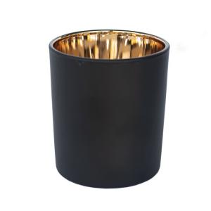 Gold Electroplated Tumbler Matte Black Candle Jars 