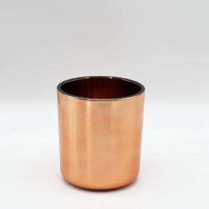 10 oz Round Bottom Luxury Copper Candle Jar Glass 