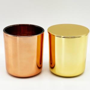 10 oz Luxury Gold Copper Candle Jar Glass with Lids