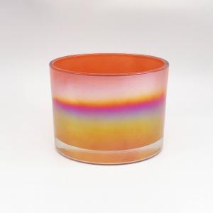  3 wick glass tumbler candle jar iridescent candle jars