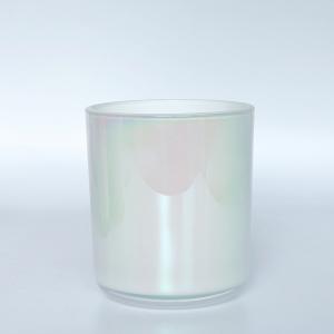 16oz luxury pearl white iridescent candle jar