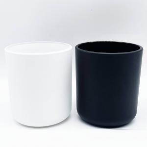 12 oz Luxury Matte White Matte Black Aura Candle Jar Glass 