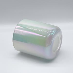 12 oz Luxury iridescent candle jars pearl white iridescent glass